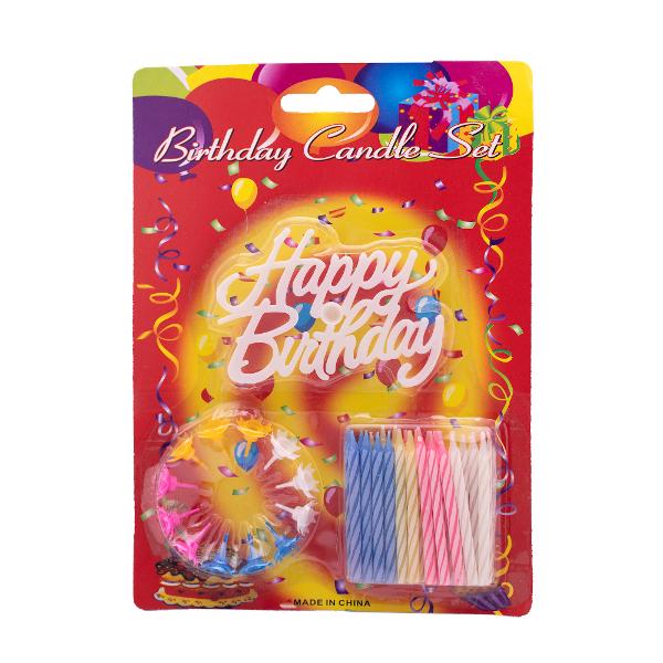 Birthday Candles Set Happy Birthday - $1.35 EA / CTN QTY:12