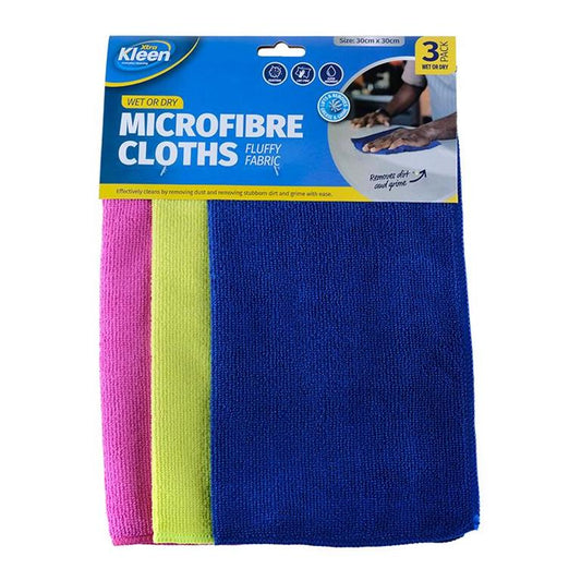 MICROFIBRE FLUFFY CLOTH 30CM X 30CM - 3PK - $1.80 CTN 6