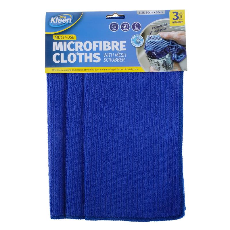 Microfibre Cloth 30cm X 30cm (3PK) - $1.50 EA / CTN QTY: 12