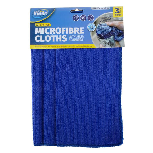 Microfibre Cloth 30cm X 30cm (3PK) - $1.80 EA / CTN QTY: 12