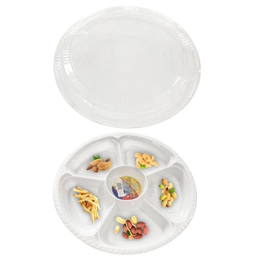 Party Chip & Dip Platter w/ Lid - $1.65 EA / CTN QTY: 24