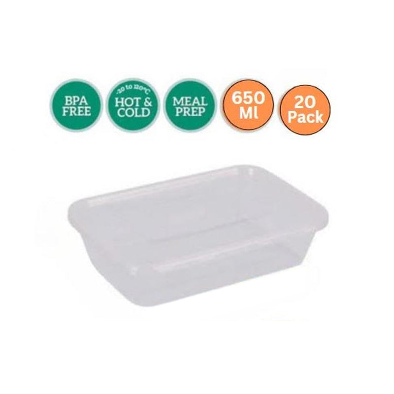 PARTY JI 650ML RETAIL CONTAINER RECTANGULAR - 20PCS - $3.99 CTN 10