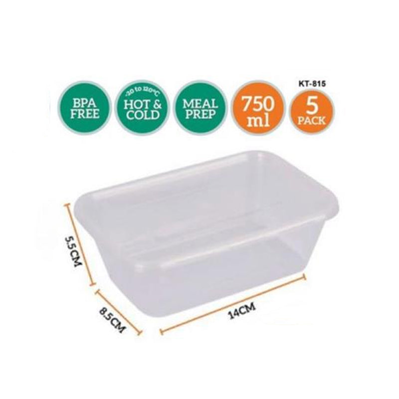 PARTY JI 750ML RETAIL CONTAINER RECTANGULAR - 5PCS - $1.35 CTN 20