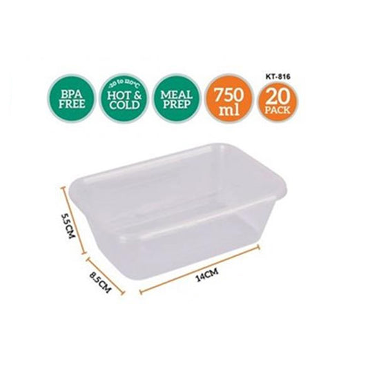 PARTY JI 750ML RETAIL CONTAINER RECTANGULAR - 20PCS - $3.99 CTN 10