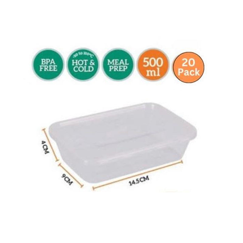 PARTY JI 500ML RETAIL CONTAINER RECTANGULAR -20PCS - $3.99 CTN 10