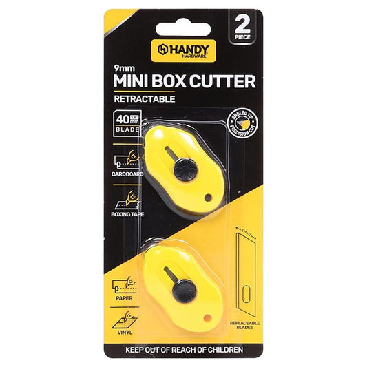 MINI BOX CUTTER YELLOW 40MM X 9MM 2PC - $1.20 CTN 6