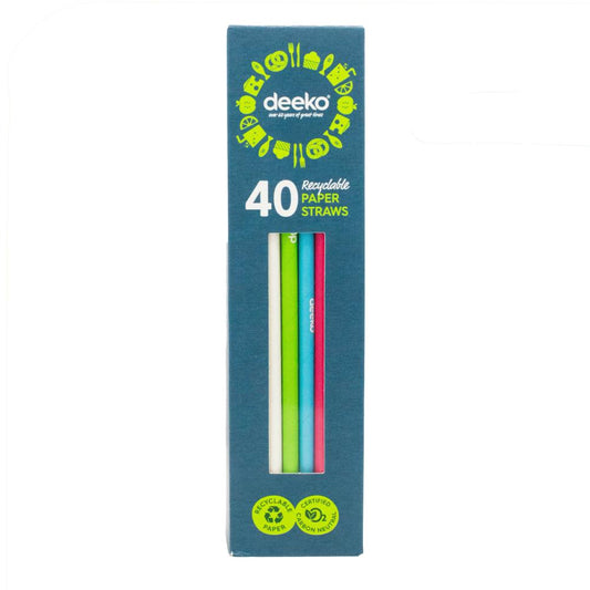 Deeko regular straw ASSTD Colour 40PK - $1.25 EA / CTN QTY: 14