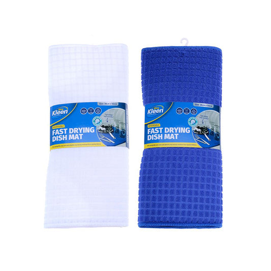 Dish Drying Mat Blue & White - $2.98 EA / CTN QTY: 11