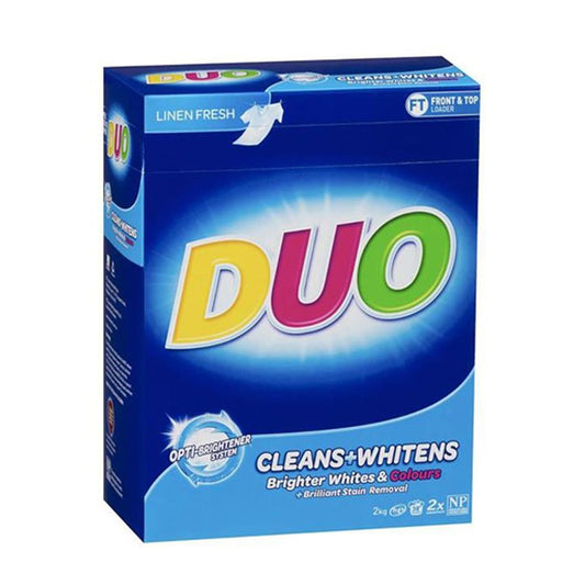 Duo Front & Top Loader Cleans + Whitens 2kg- $5.99 EA / CTN QTY: 6