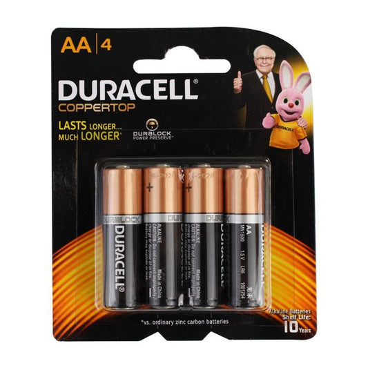 Duracell AA  4pk - $3.70 EA / CTN QTY: 12