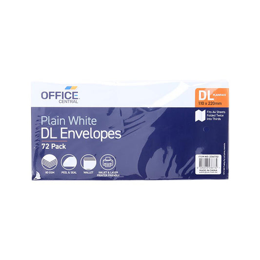 Envelope Normal size - DL 110 X 220mm 72PK - $2.99 EA /  CTN QTY: 12