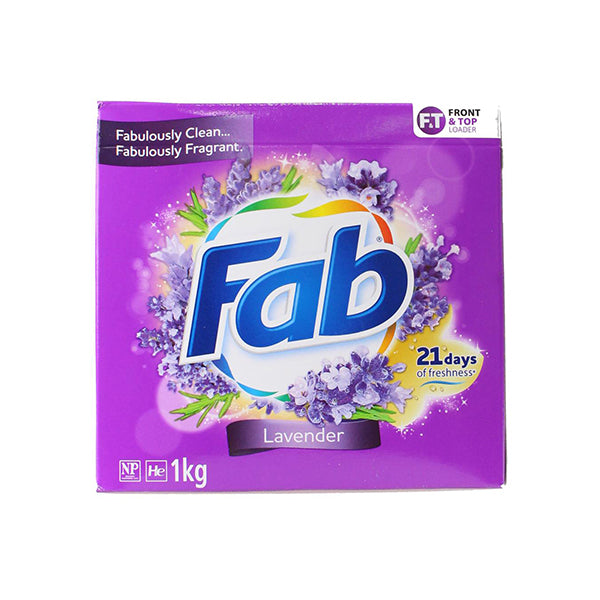 Fab Laundry Powder Front & Top Loader Lavender 1kg - $4.99 EA / CTN QTY: 12