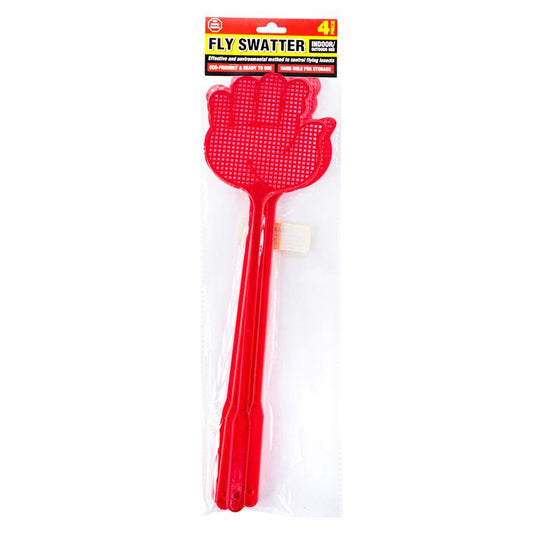 Fly Swatter 4pk 12cm x 44.5cm Red - $1.50 EA / CTN QTY: 12