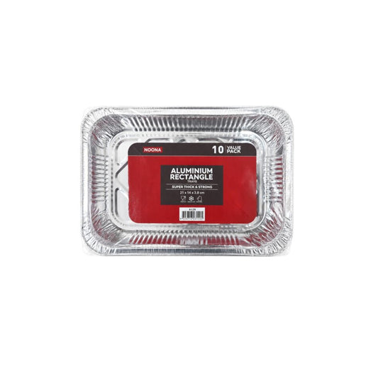 Foil tray 21 x 14 x 3.8cm 10PK - $1.50 EA / CTN QTY: 10