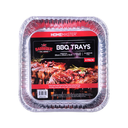 Foil BBQ Trays 20x20x5cm 4PK - $1.50 EA / CTN QTY: 12