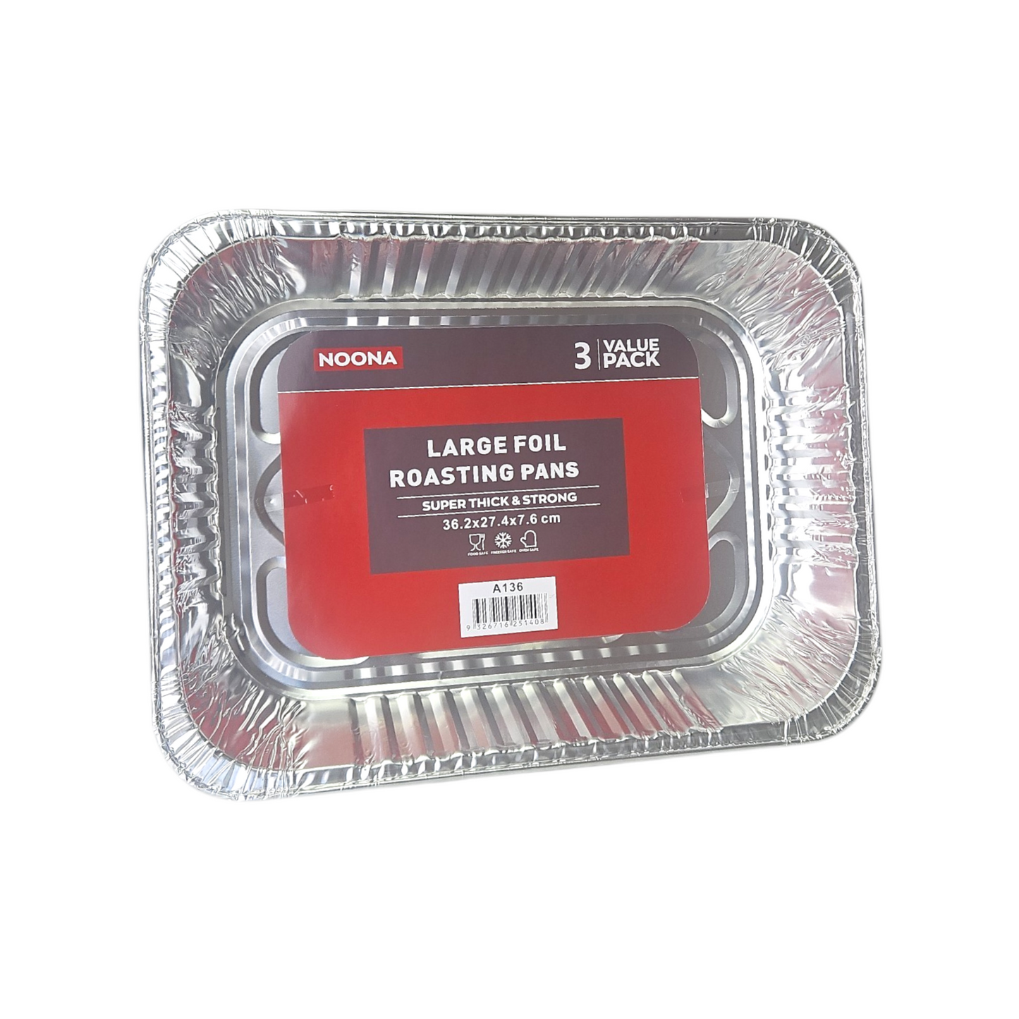 Foil Roaster Tray 3PK 36x27x8cm  - $2.85 EA / CTN QTY: 12