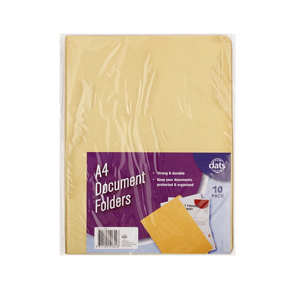Folder Document Manila A4 10PK - $1.65 EA / CTN QTY: 10