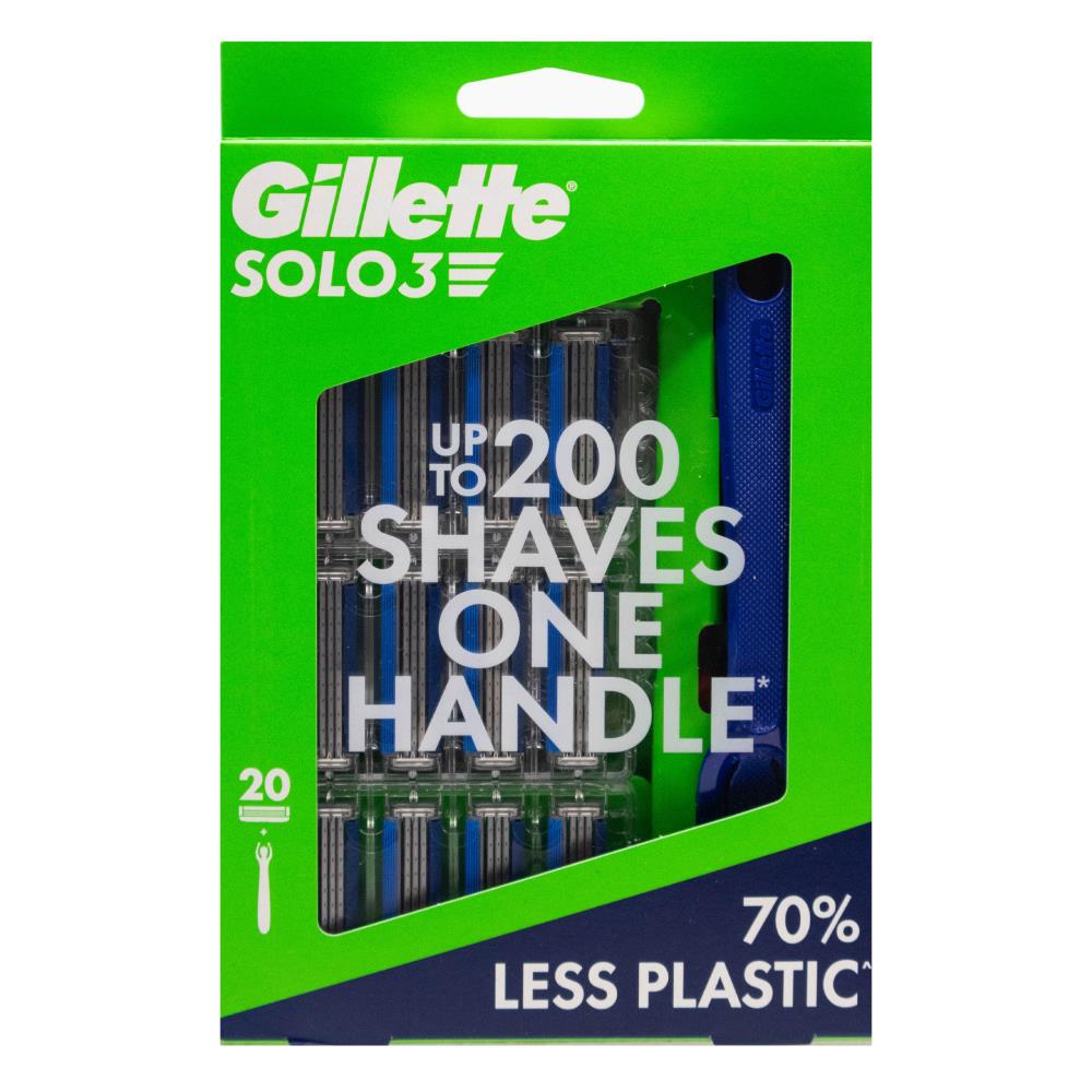 Gillette 20pk Razors Solo 3 - $5.70 EA / CTN QTY: 6