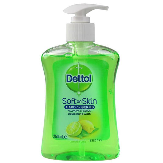 DETTOL 250mL SOFT ON SKIN LIQUID HAND WASH LEMON & LIME - $2.49 CTN 12