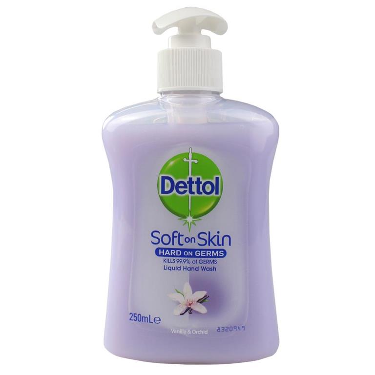 DETTOL 250ML SOFT ON SKIN LIQUID HANDWASH VANILLA & ORCHID - $2.49 CTN12