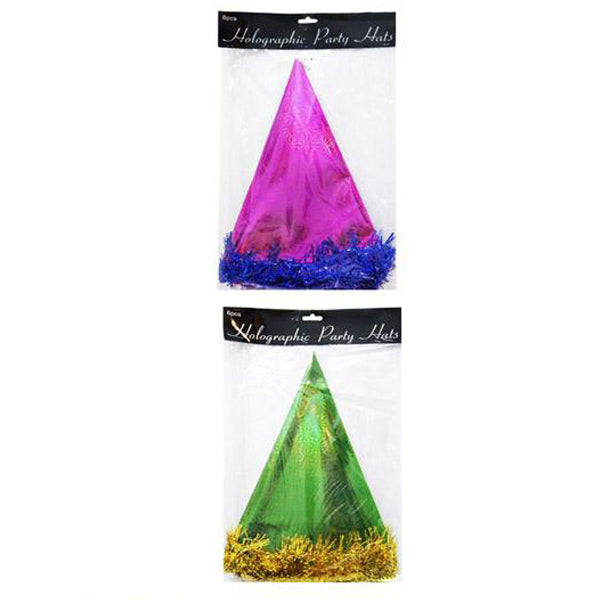 Holographic Party Hat Medium 6PCS - $1.50 EA / CTN QTY: 12
