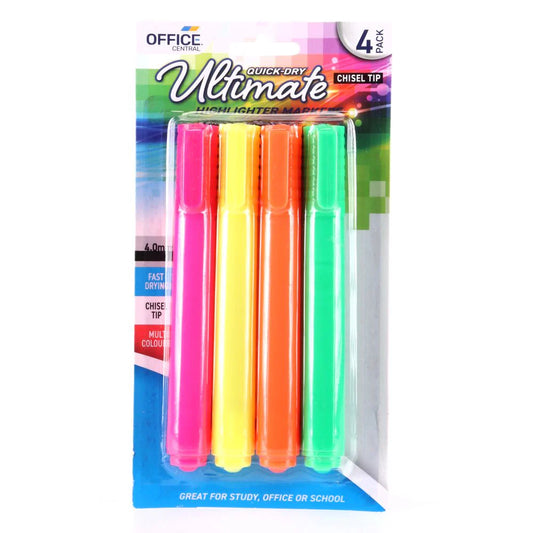 Highlighter Pens 4pk - 1.20 EA / CTN QTY: 12