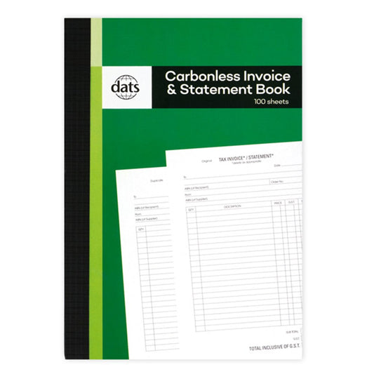 BOOK CARBONLESS INVOICE & STATEMENT 100SHEETS - $2.99 CTN 6