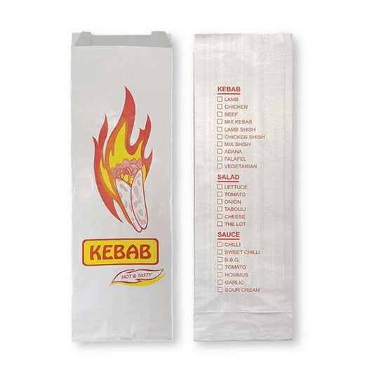 Printed White Foil Kebab Bag - 250PCS