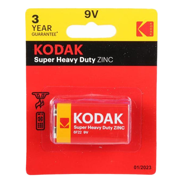 Kodak Extra Heavy Duty Batteries 9V 1pk - $1.65 EA / CTN QTY: 12