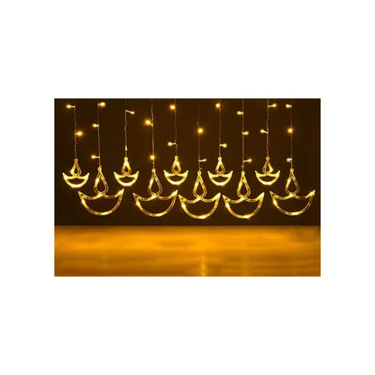 LED Diya Curtain String Lights Warm White - $10.99 EA / CTN QTY: 12