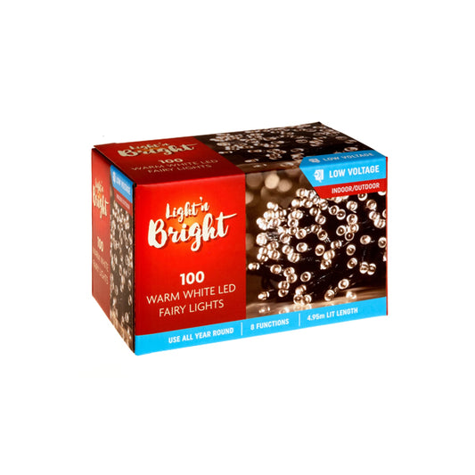 Fairy Warm White Lights 100PK - $6.99  EA / CTN QTY: 12