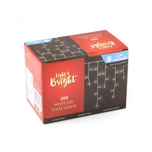 White Lights Icicle 8F 200PK - $15.00 EA / CTN QTY: 12 - CODE 331