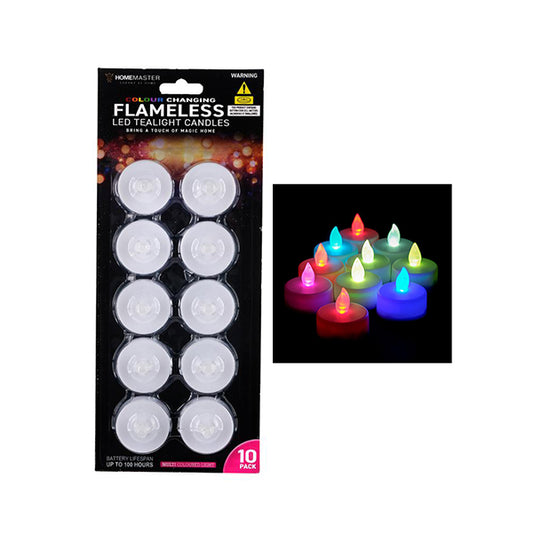 Candles LED Colour Changing Tealight 10PK - $3.99 EA / CTN QTY: 24
