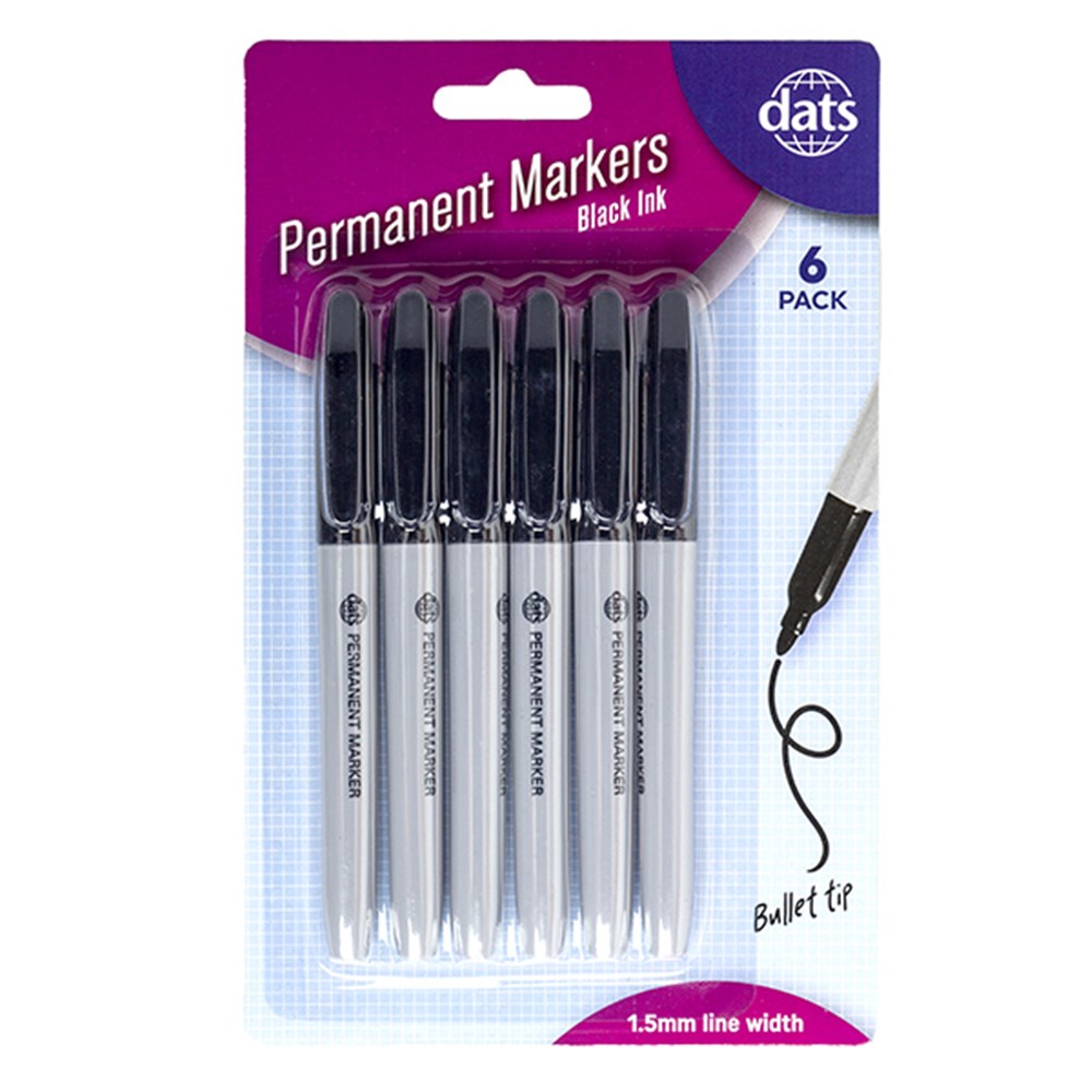 Marker Permanent Black 6pk - $1.50 EA / CTN QTY: 12