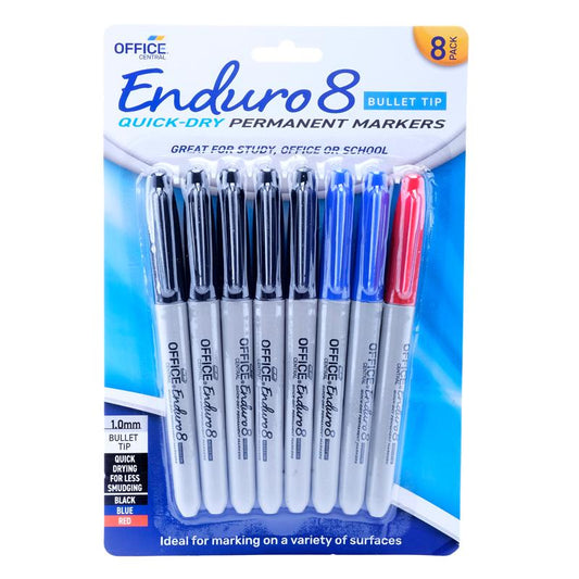 MARKER PERMANENT (BLACK. BLUE & RED) - 8PK - $1.50 CTN 6