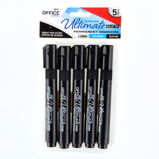 Markers Permanent Black 5PCS - $1.50 EA / CTN QTY: 6