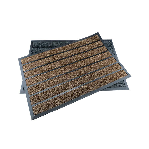 Mat Outdoor Rubber 60 x 90cm Black / Brown - $7.99 EA / CTN QTY: 12