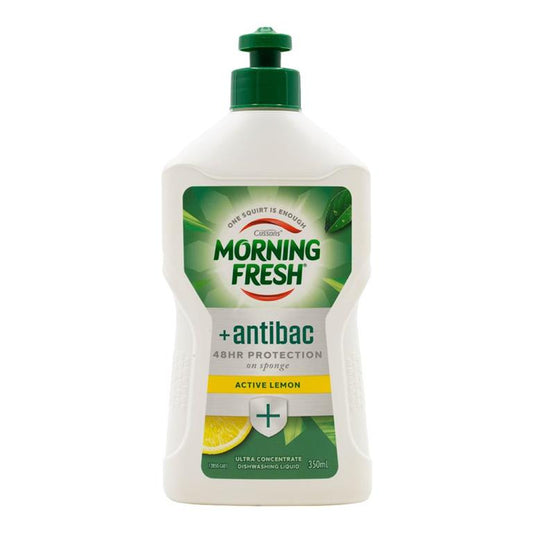 MORNING FRESH 350ml DISHWASHING LIQUID ANTIBAC 48 HOUR PROTECTION ACTIVE LEMON  - $2.99 CTN 12