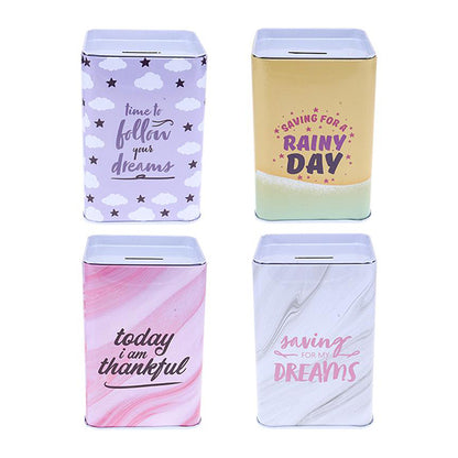 Money Tin w/ Removable Lid ASSTD Design - $1.99 EA / CTN: 12