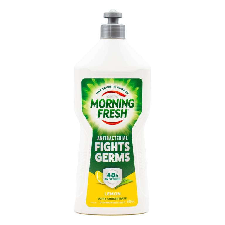 MORNING FRESH 680ML DISHWASHING LIQUID ULTRA CONCENTRATE ANTIBACTERIAL LEMON - $3.99 CTN 8