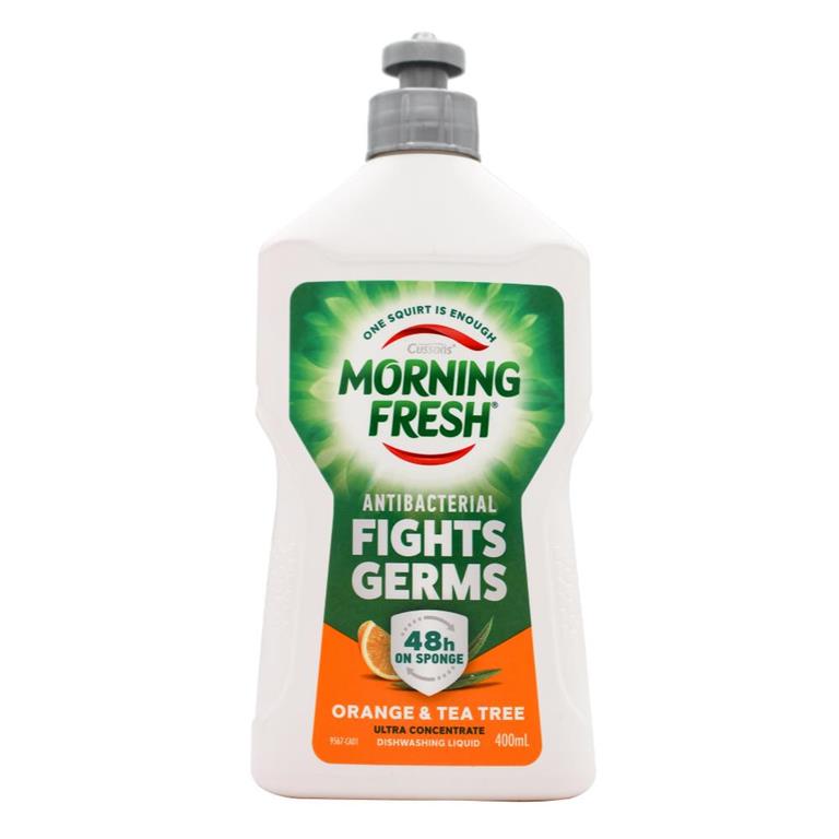 MORNING FRESH 400mL DISHWASHING LIQUID ANTIBACTERIAL ORANGE & TEA TREE - $2.99 CTN 12