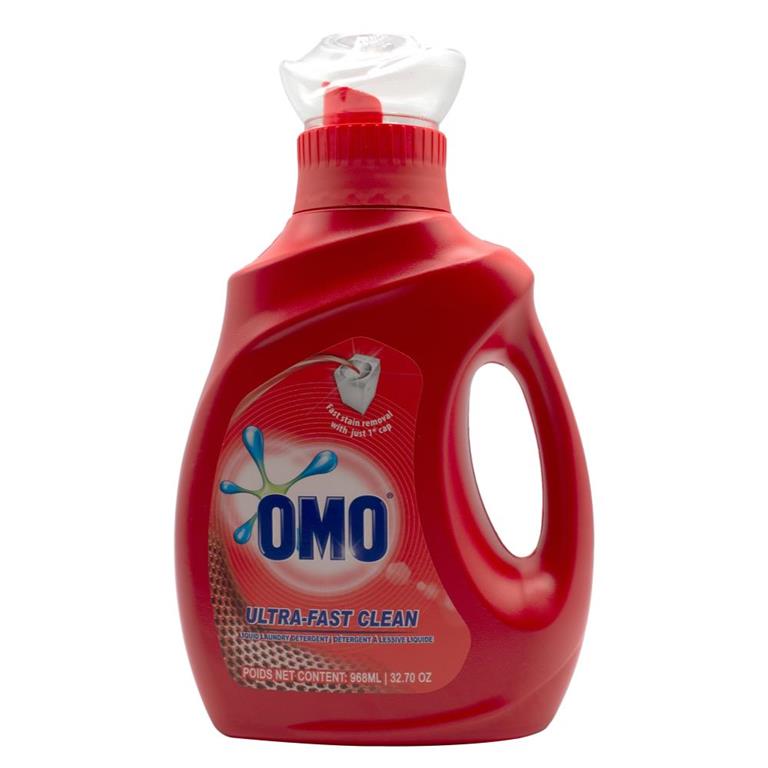 OMO 968mL LAUNDRY LIQUID DETERGENT ULTRA FAST CLEAN - $5.49 CTN 12