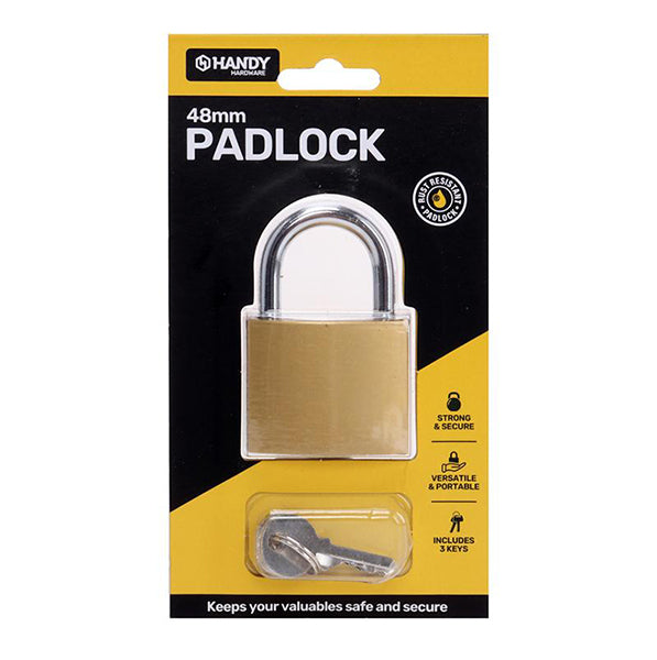 Padlock 48mm w/ 3 Keys 1pk - $2.99 EA / CTN QTY: 12