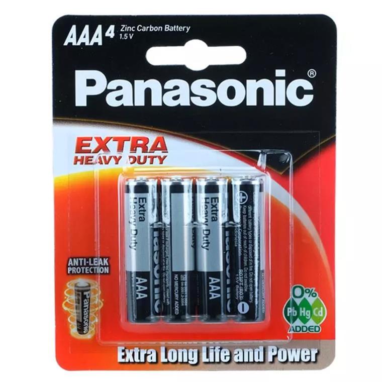 Battery Panasonic Extra Heavy Duty AAA 4pk  - $1.65 EA / CTN QTY: 12