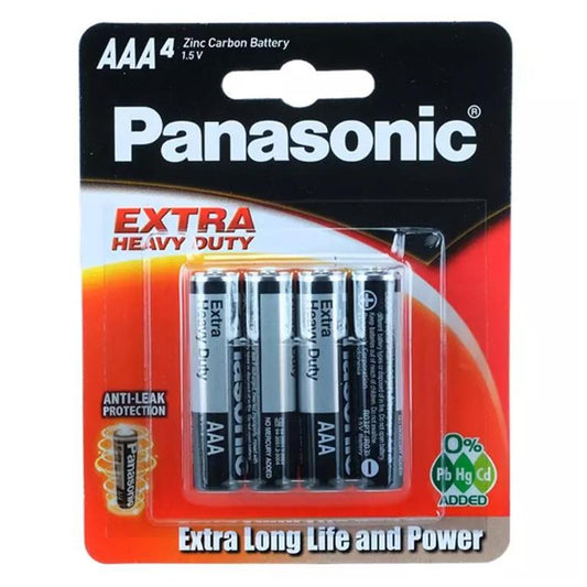 Battery Panasonic Extra Heavy Duty AAA 4pk  - $1.65 EA / CTN QTY: 12