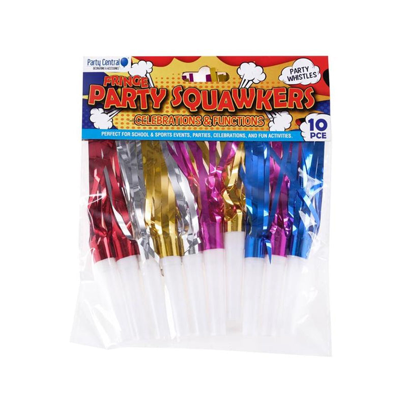 Party Squawkers Fringed 10PK - $1.20 EA / CTN QTY: 12