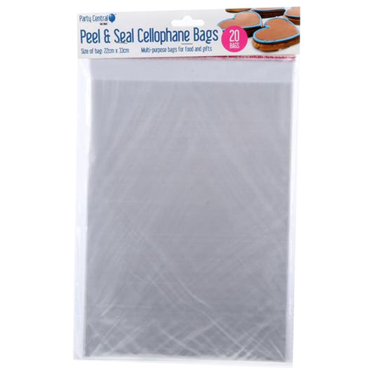 Premium Peel & Seal Cellophane Bags - 22 cm x 33 cm - $1.50 EA / CTN QTY: 12