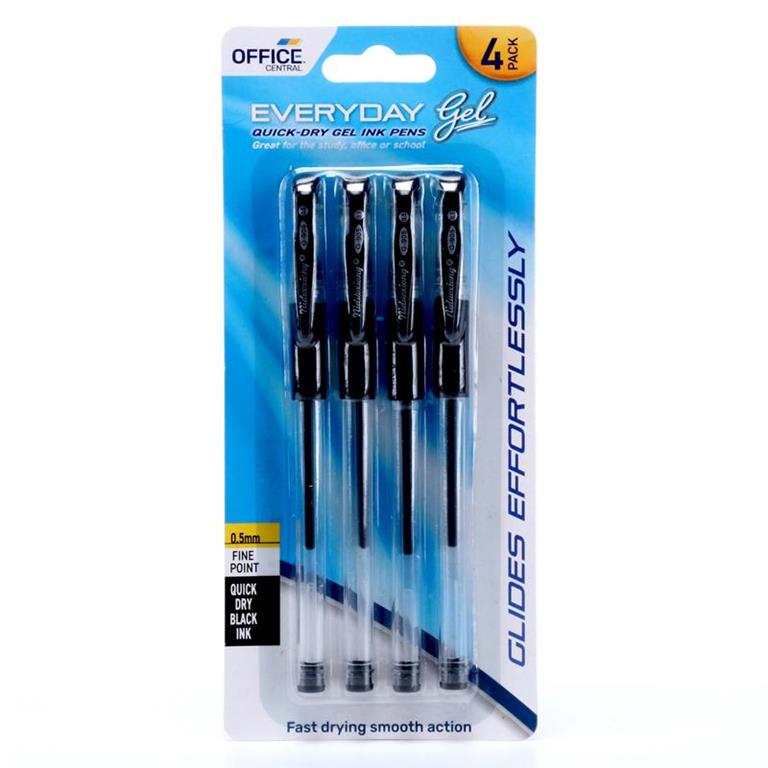 PEN GEL INK 4PK ( BLUE & BLACK) - $1.20 CTN 6