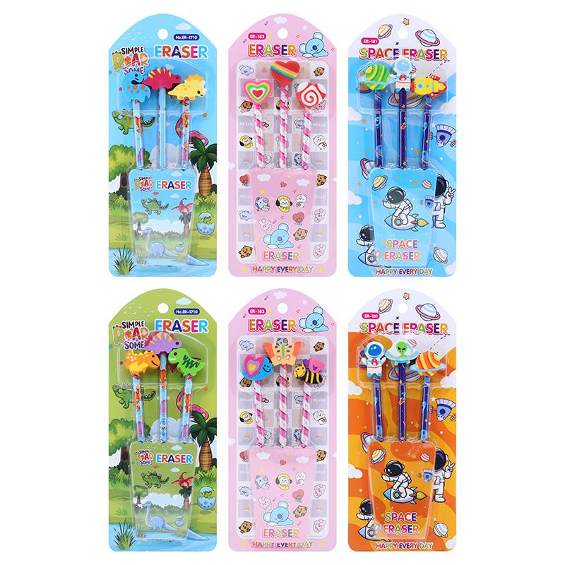 Pencil & Eraser Set 3PCS - $1.50 EA / CTN QTY: 24