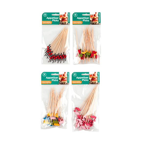 Picks Cocktail 12cm 4 ASSD Designs 18PK - $1.50 EA / CTN QTY: 12